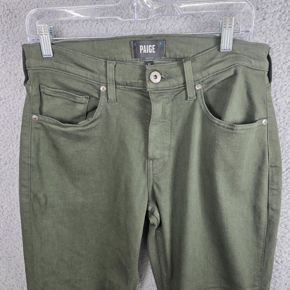 Paige Jeans Men's Pine Shade Green Jeans Straight Denim Casual Size 31x34 - Picture 2 of 12